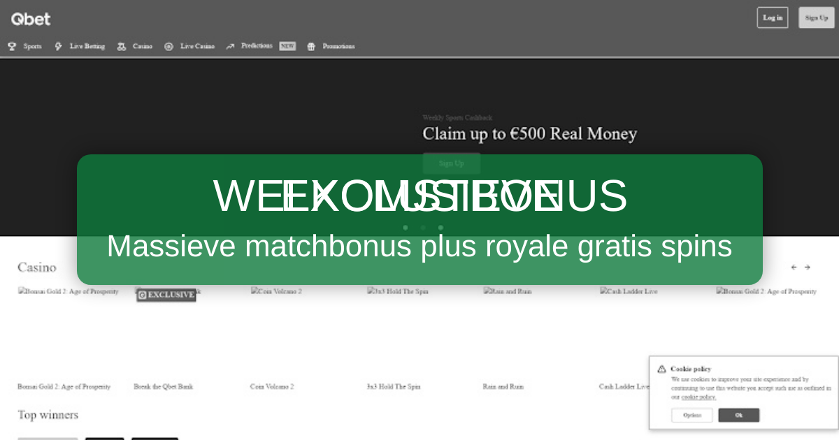 Qbet Casino en de welkomstbonus tot €100